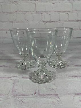 Vintage Anchor Hocking Berwick Boopie Clear Glass Cordial Glasses Set of 3